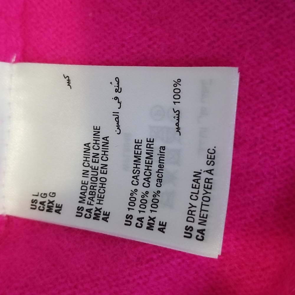 Charter Club Luxury Hot Pink 100% Cashmere Sweater Size Large NWT - Picture 6 of 6